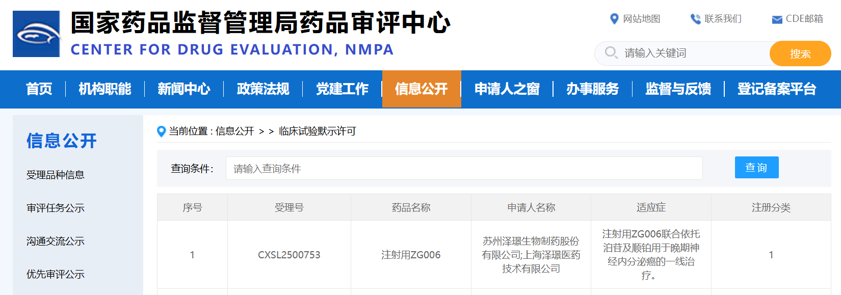 注射用ZG006与依托泊苷及顺铂联合用于晚期神经内分泌癌的临床试验申请获得批准